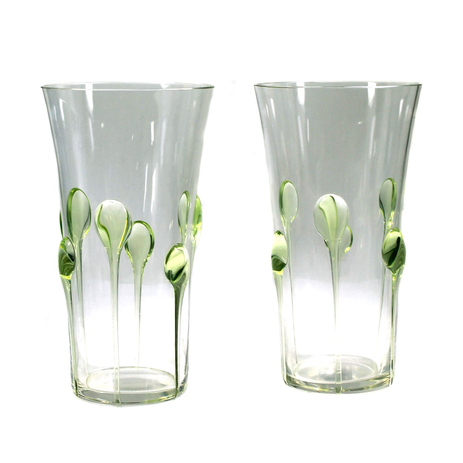 2 beakers with applied drops, Cologne-Ehrenfeld, Mignon series, c. 1900