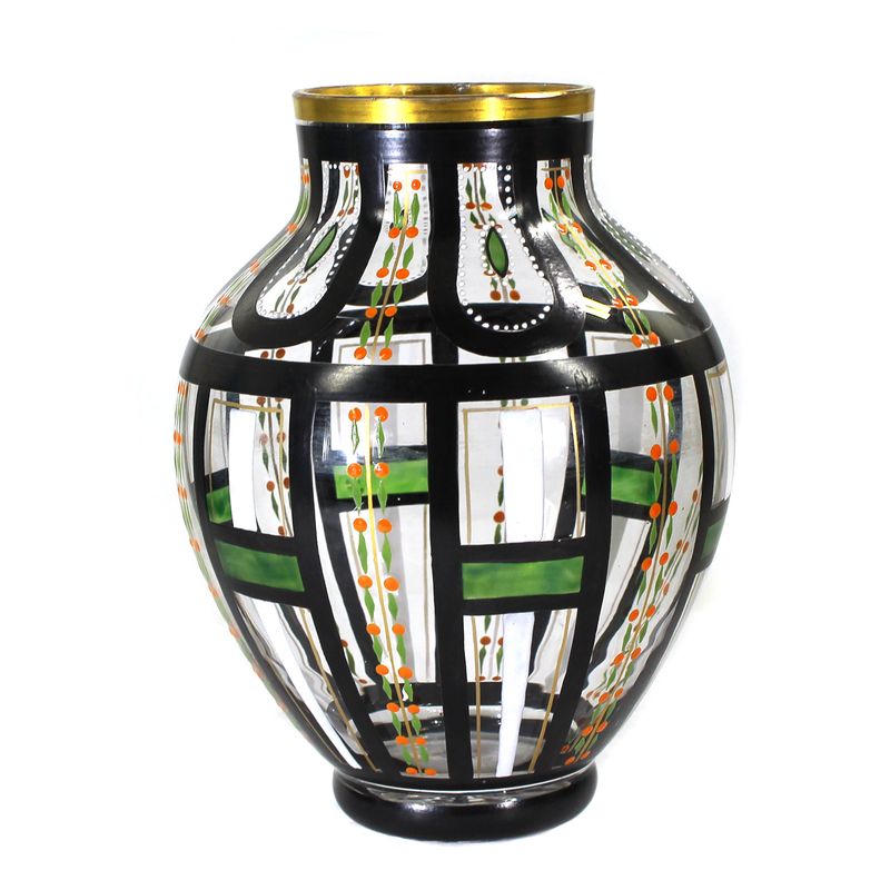 Vase with gold and enamel painting, Lucca Collection, Josephinenhütte/Heckert