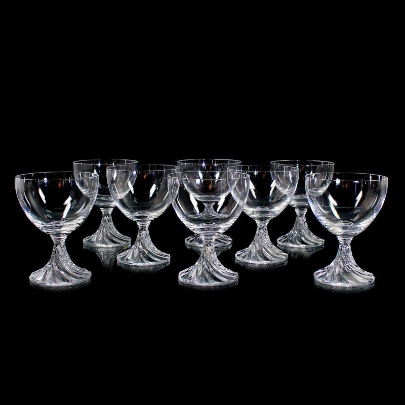 8 Madeira glasses made of crystal glass, Lalique, Rambouillet series around 1955-70.