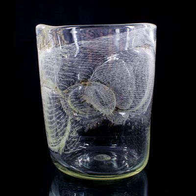 Große Vase mit Netzmuster, signiert Benny Motzfeldt um 1980