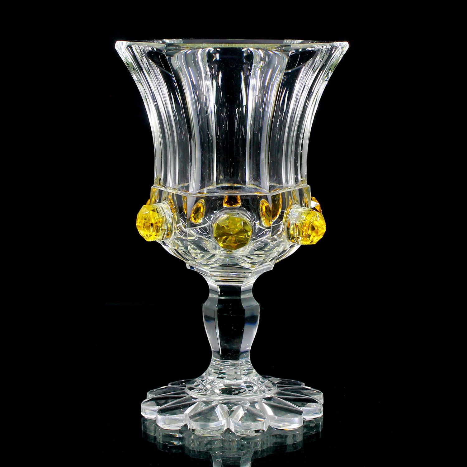 Footed beaker of colorless glass with applied prunts, Meyr's Neffe, 19th century.