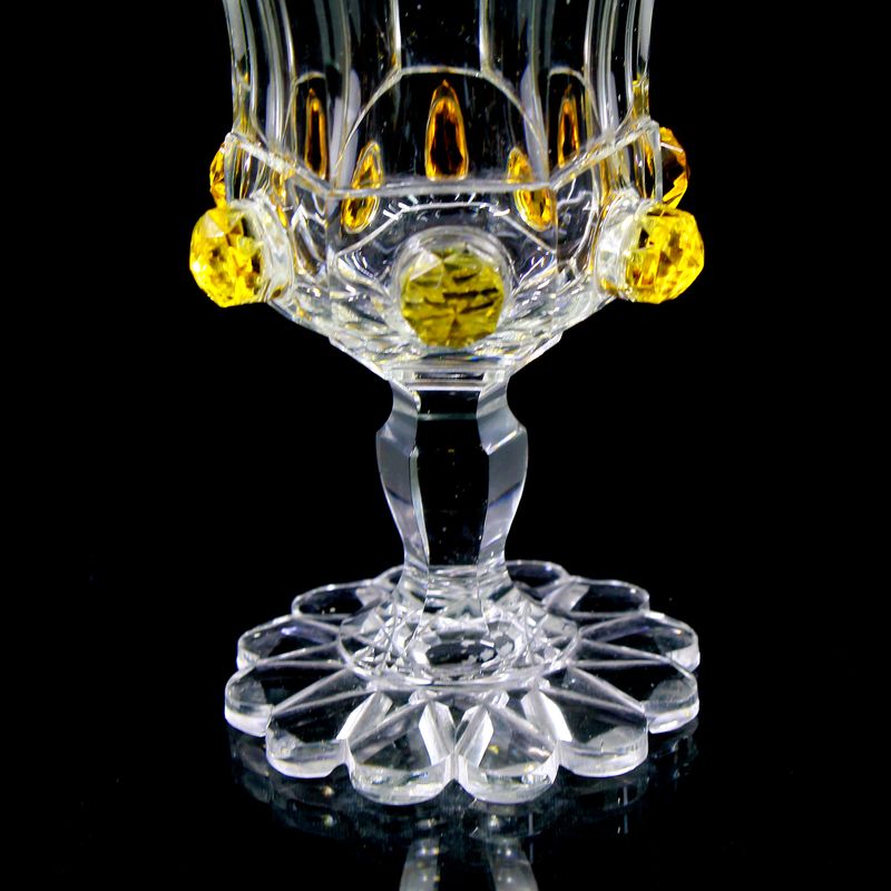 Footed beaker of colorless glass with applied prunts, Meyr's Neffe, 19th century.