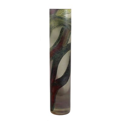 Bemalte Stangenvase, Isgard Moje-Wohlgemuth, 1975 signiert