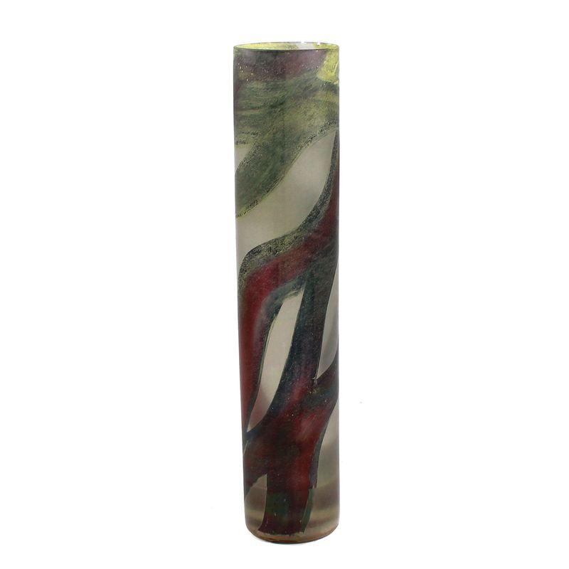 Painted cylindrical vase, Isgard Moje-Wohlgemuth, signed 1975