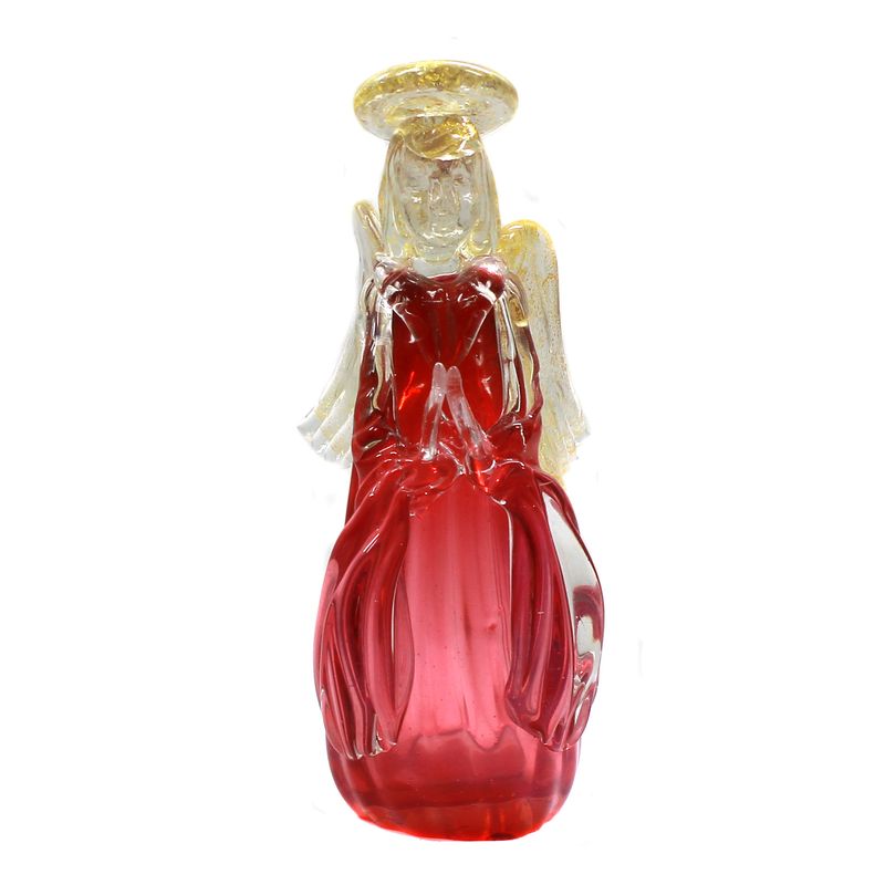 Praying and kneeling angel with gold-ruby underlay, Murano, circa 1970.