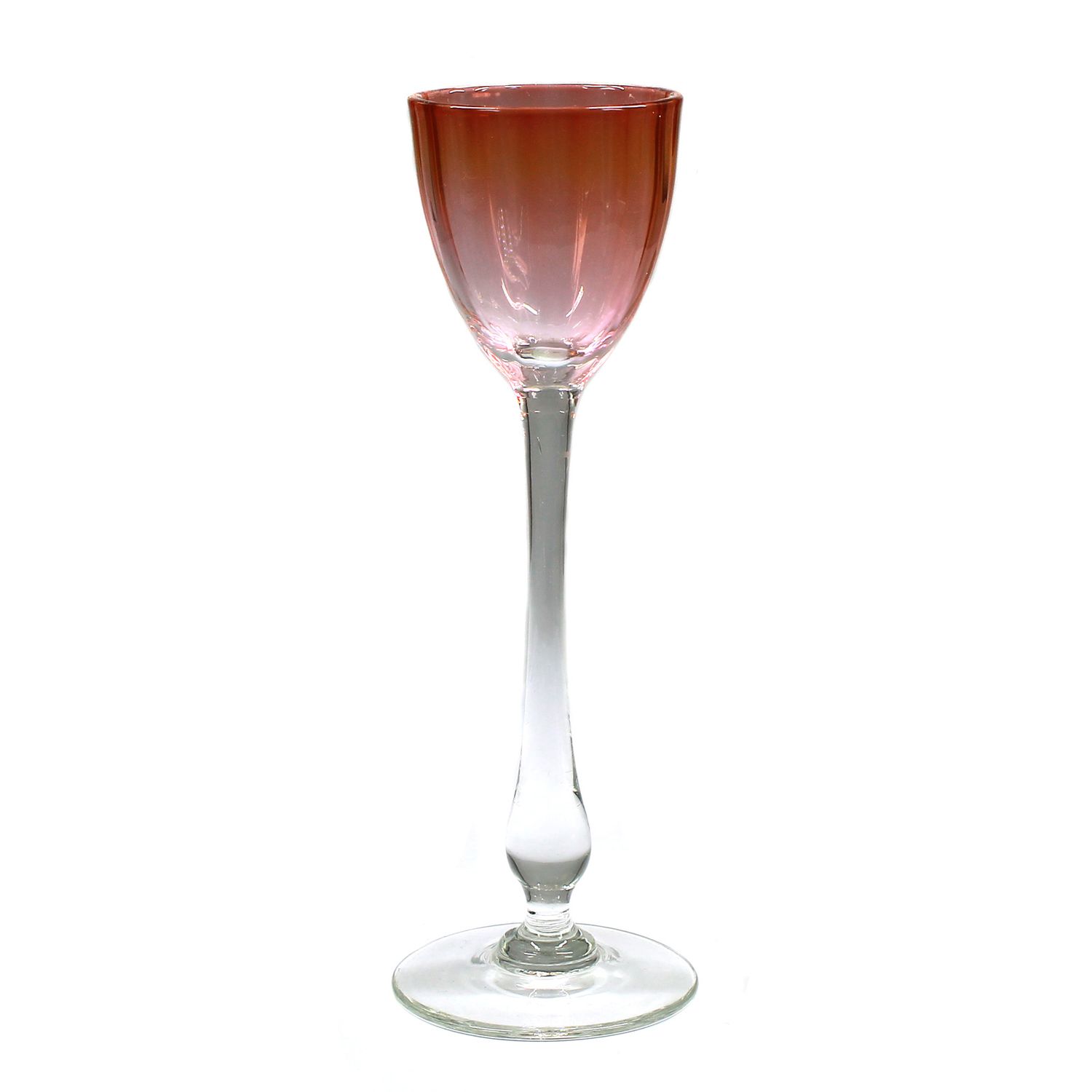 Liqueur glass with ribbed bowl, designed by Koloman Moser for E. Bakalowits Söhne, Vienna