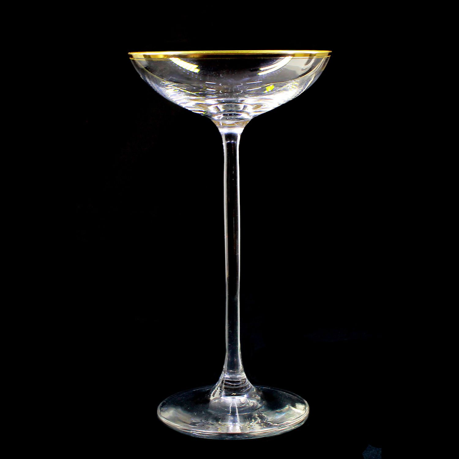 Stem glass with polished gold rim, Josephinenhütte, designed by A. Gerlach, c. 1900.