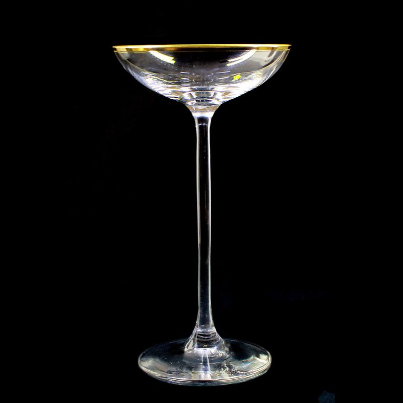 Stem glass with polished gold rim, Josephinenhütte, designed by A. Gerlach, c. 1900.