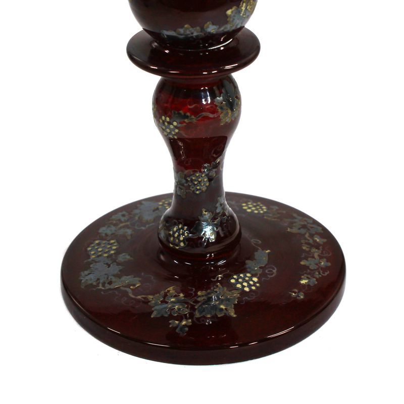Goblet of ruby-red glazed glass with impasto silver painting, Bohemia, circa 1860