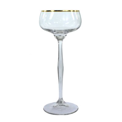 Stängelglas aus farblosem Glas mit Goldrand, Theresienthal, Form 1496