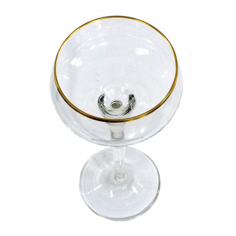 Stemmed glass in colorless glass with a gold rim, Theresienthal, form 1496