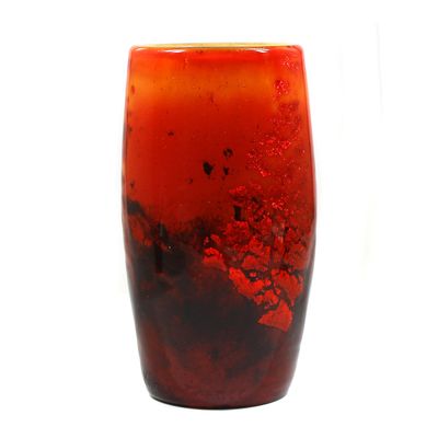 Kleine Vase mit topas-braunem Pulvereinschmelzungen, Daum, Verre de Jade um 1918