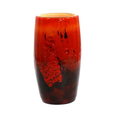 Kleine Vase mit topas-braunem Pulvereinschmelzungen, Daum, Verre de Jade um 1918