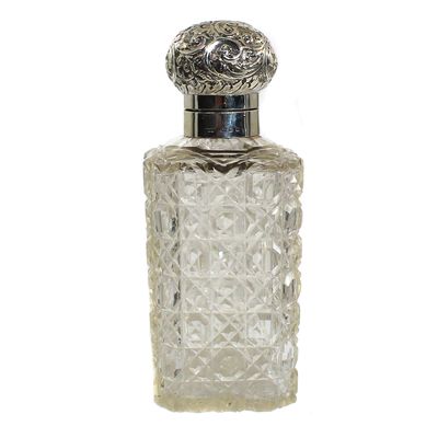 Flakon mit Reiseschatulle, Silbermontur von Britton, Gould &amp; Co um 1922