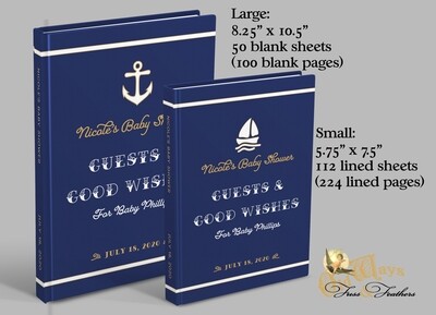 Nautical Baby Shower Guest Book - Sailboat or Anchor - Navy Blue