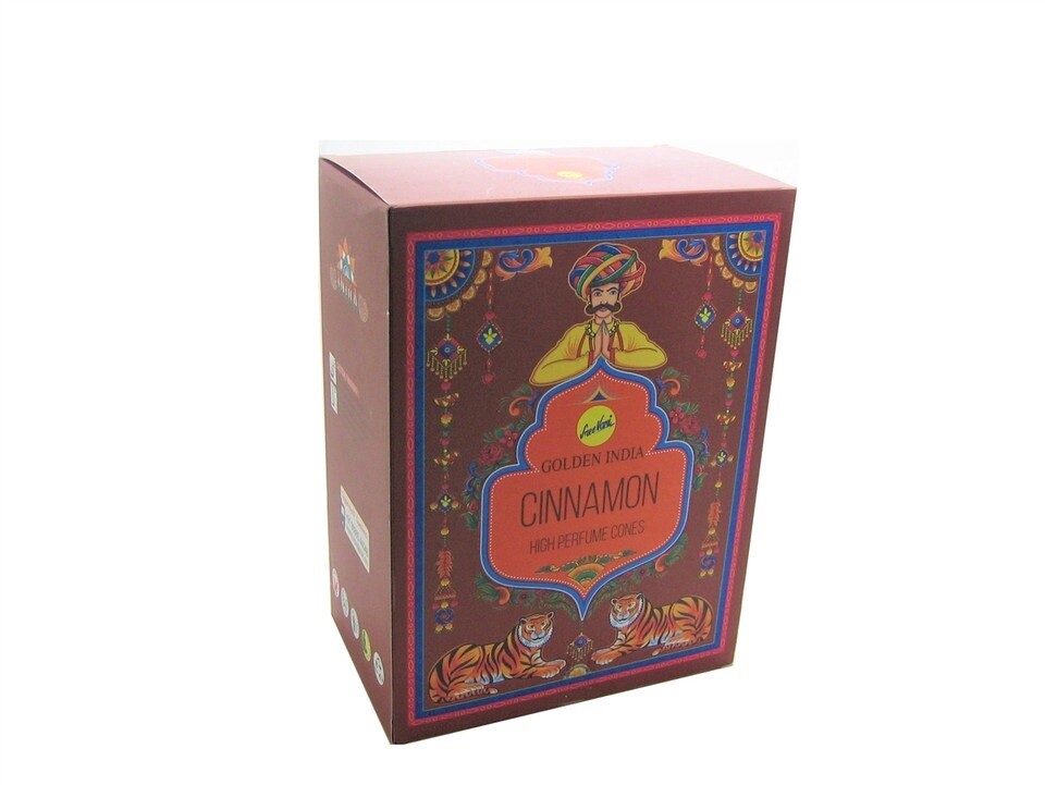 Golden India High Perfume Backflow Cones - Cinnamon