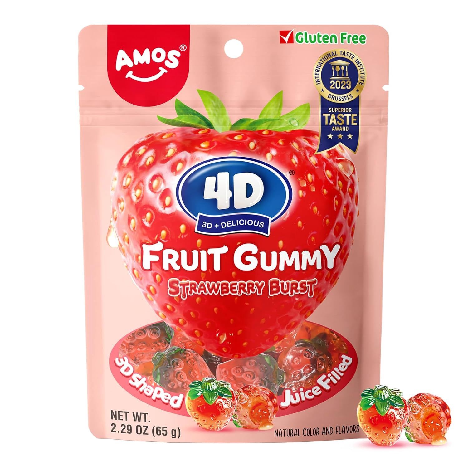 Amos 4D Fruit Gummy - Strawberry