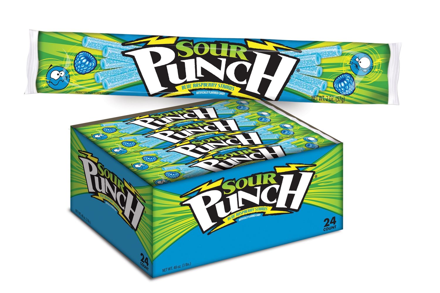 Sour Punch Straws - Blue Rasperry - 2 oz