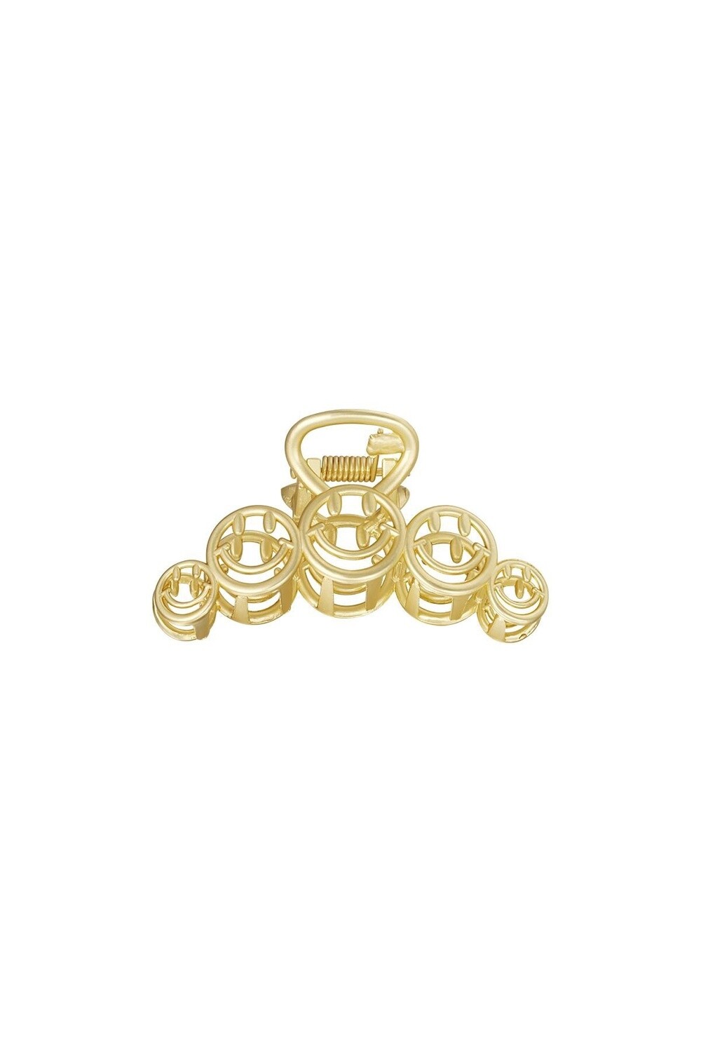 Haarclip Smiley goud
