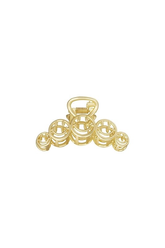 Haarclip Smiley goud