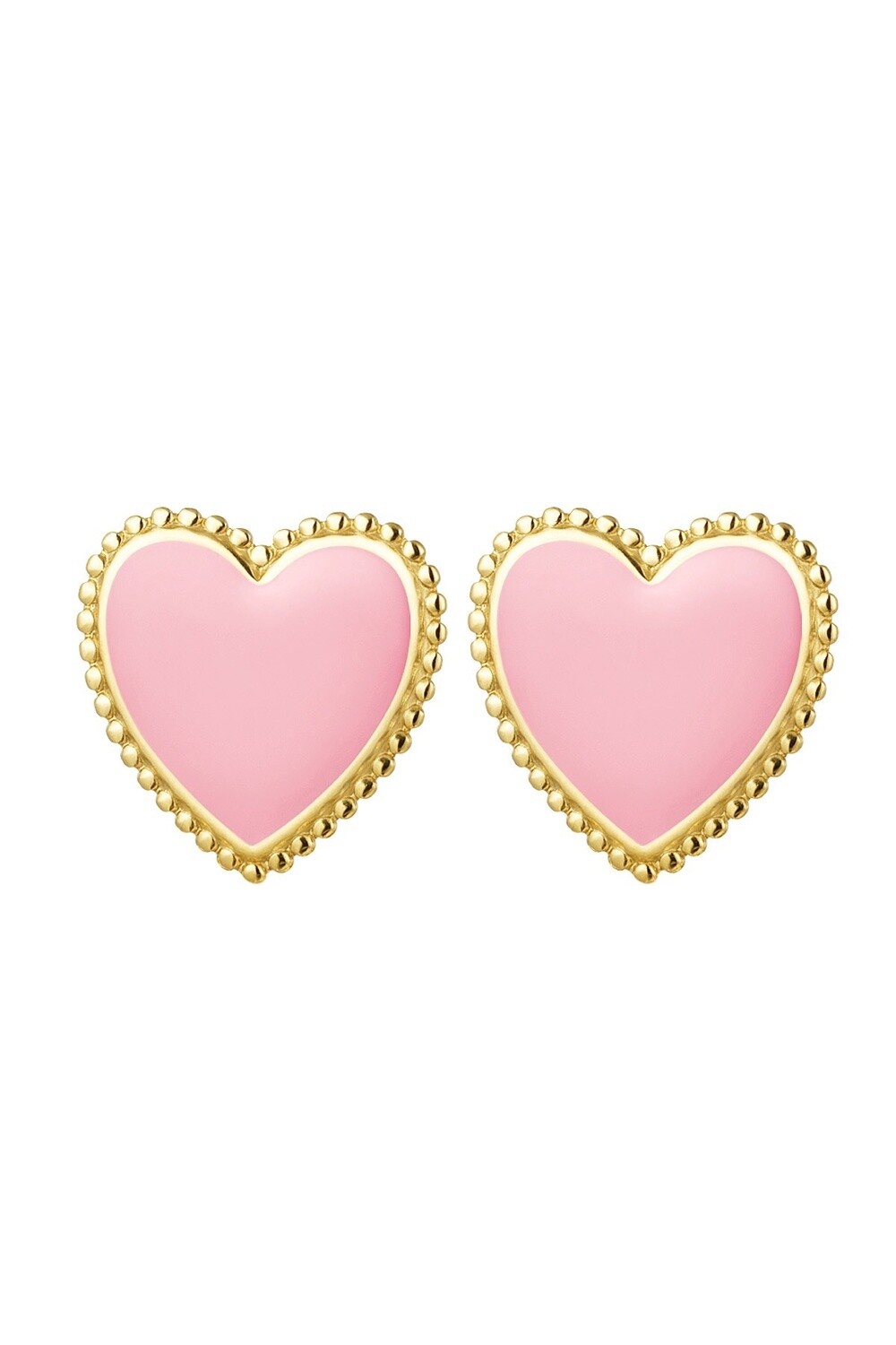 Oorbel Knopjes hart roze