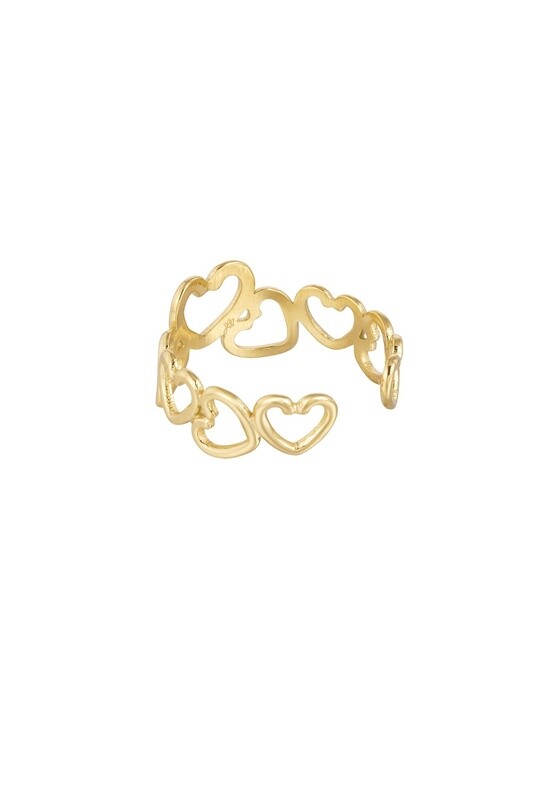 Ring Hartjes Goud stainless steel