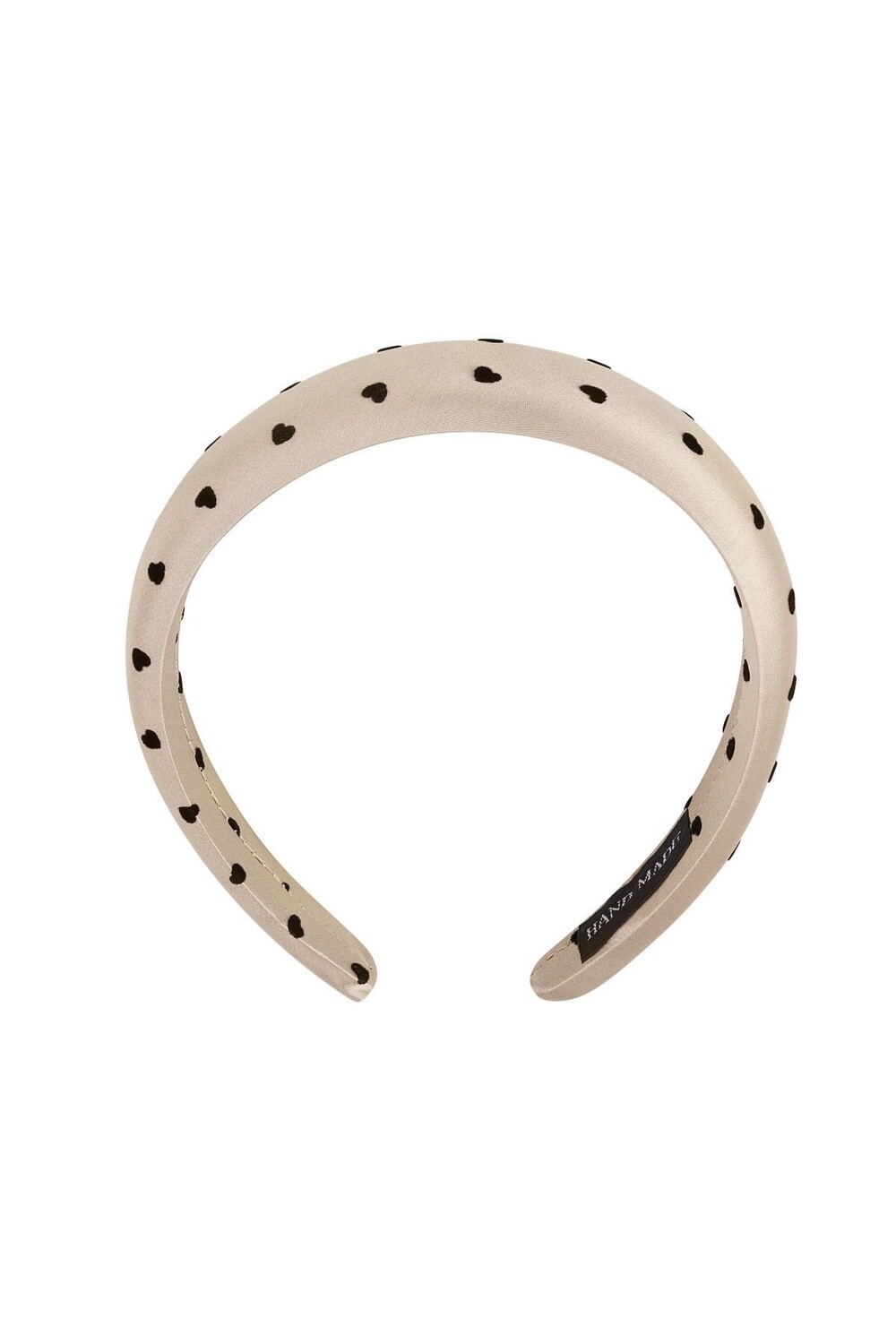 Haarband hartjes beige