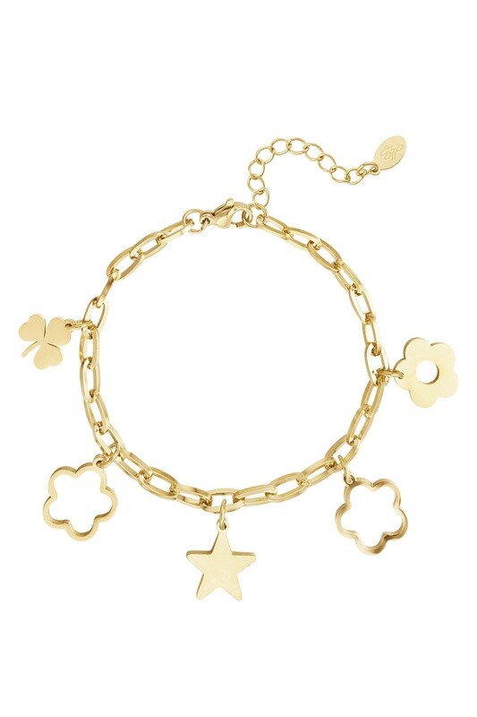 Armband Schakel Bedel Stainless Steel goud