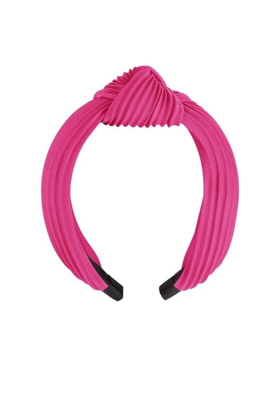 Haarband Rib met knoop fuchsia