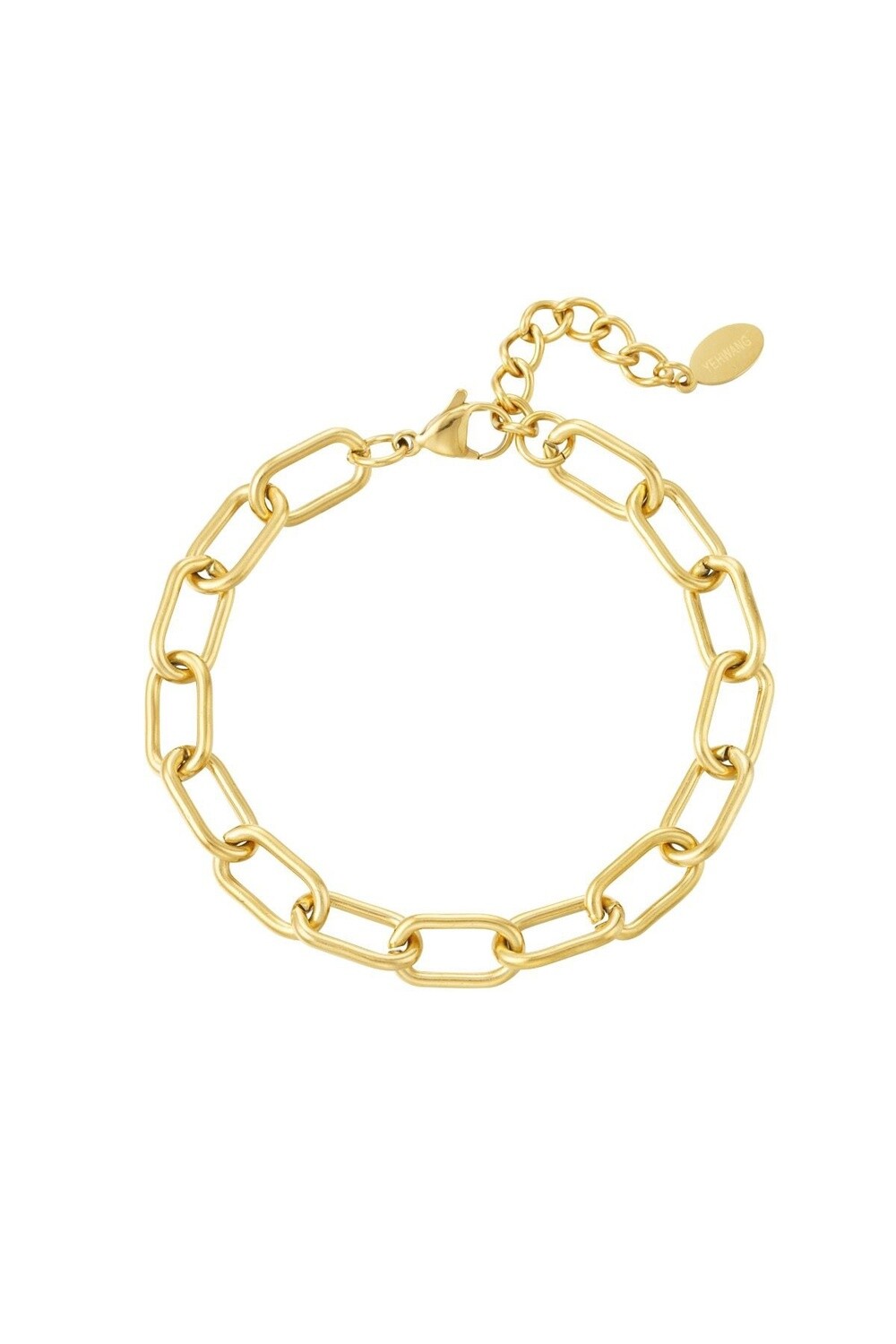Armband Schakel Basic Stainless steel goud