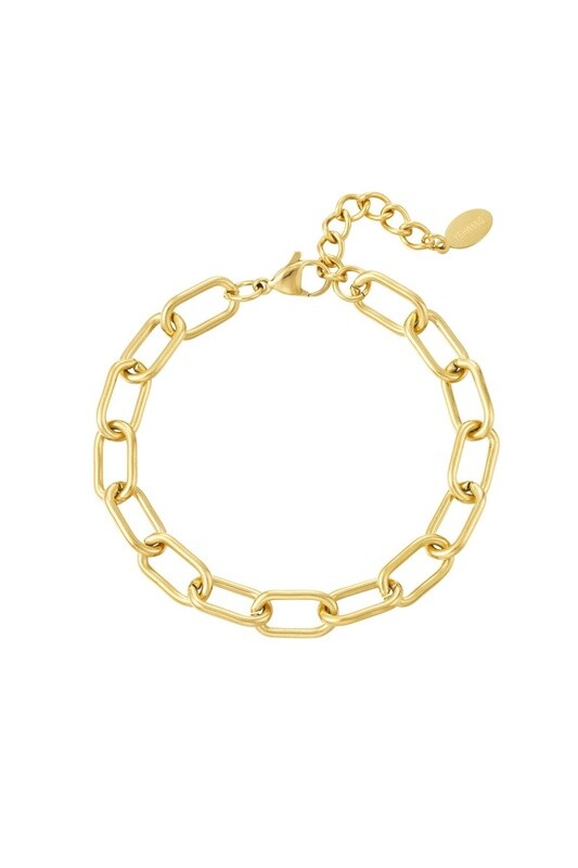 Armband Schakel Basic Stainless steel goud