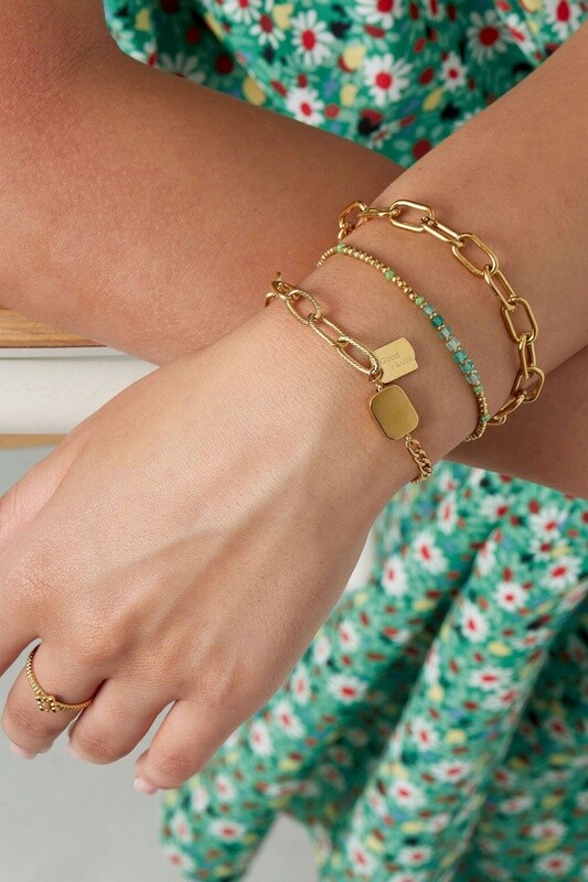 Armband Schakel Basic Stainless steel goud