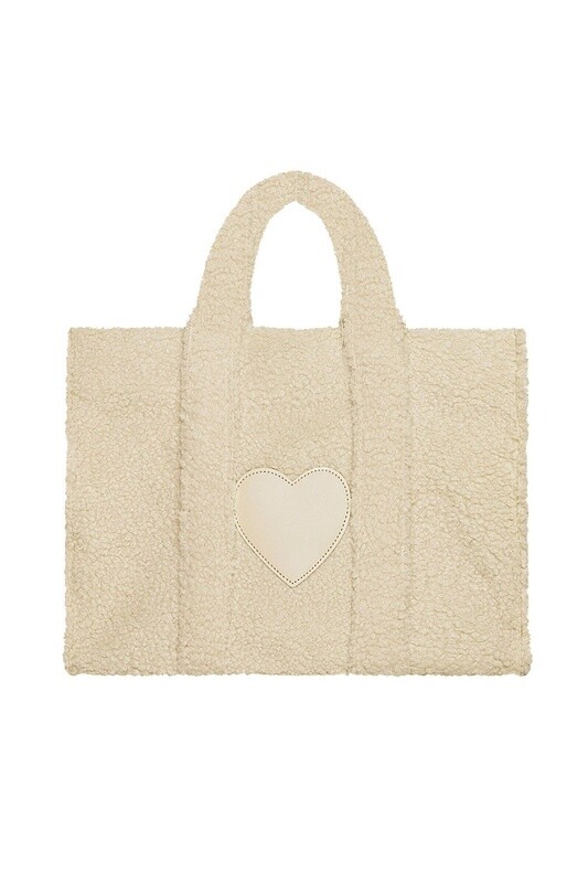 Tas Shopper teddy hart off-white