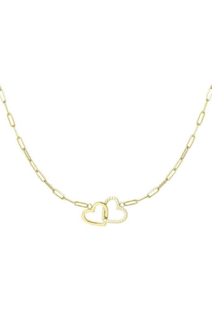 Ketting Linked Hart goud Stainless Steel