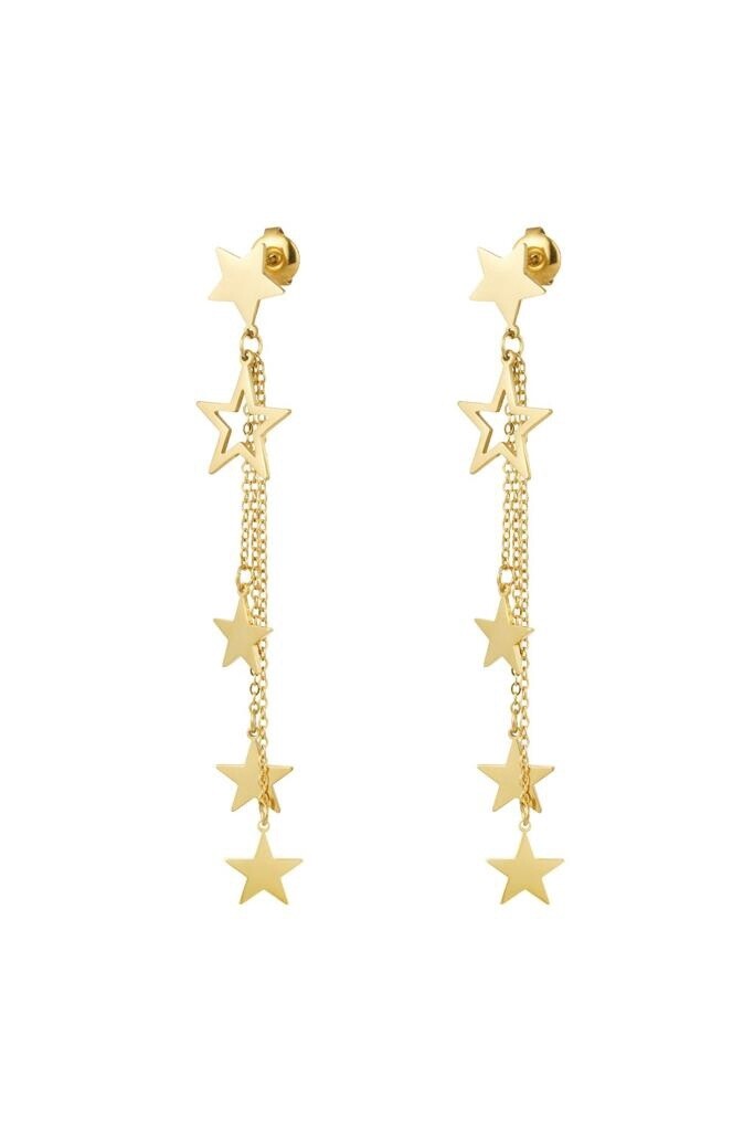 Oorbel sterren ketting goud