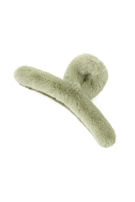 Haarclip bont groen