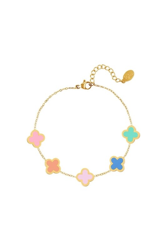 Armband multicolar klavertjes