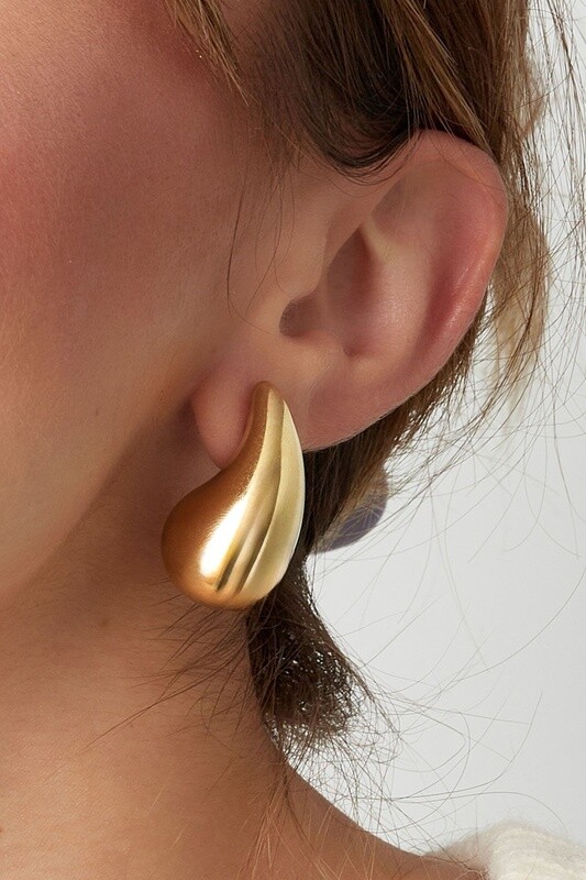 Oorbel druppel medium goud