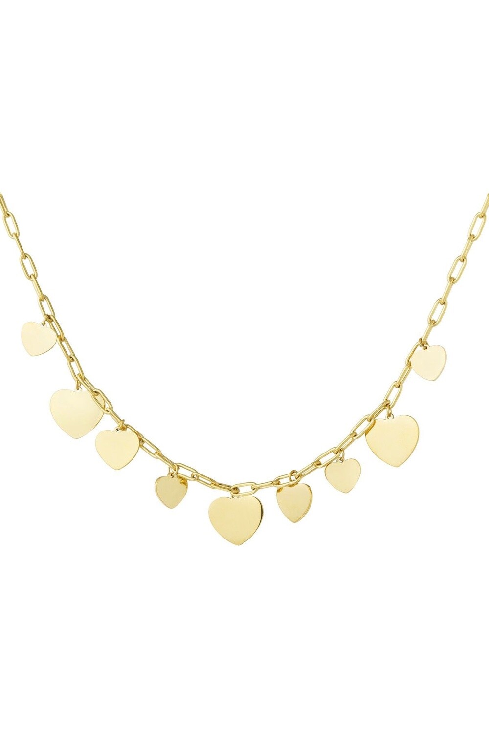 Ketting hartjes party goud