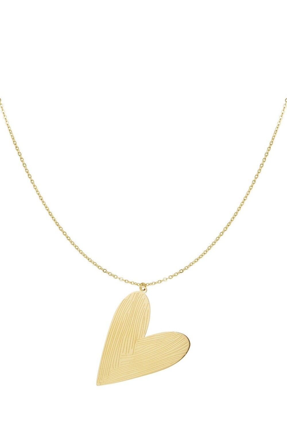 Ketting met schuin groot hart lang