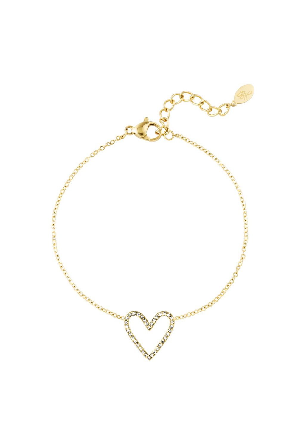 Armband glitter lover goud