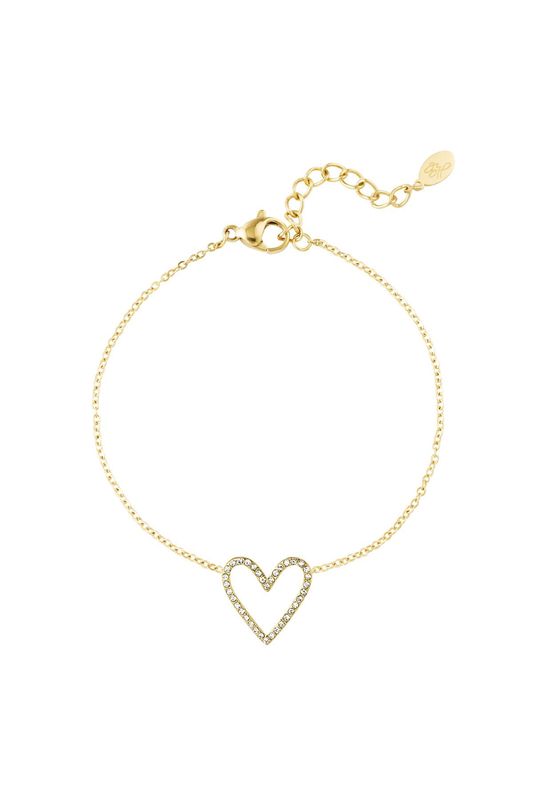 Armband glitter lover goud