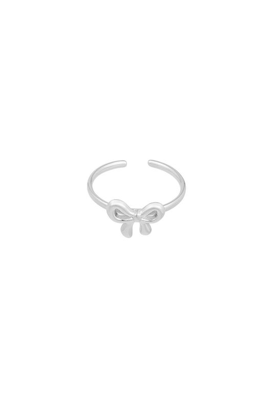 Ring strikje simpel zilver