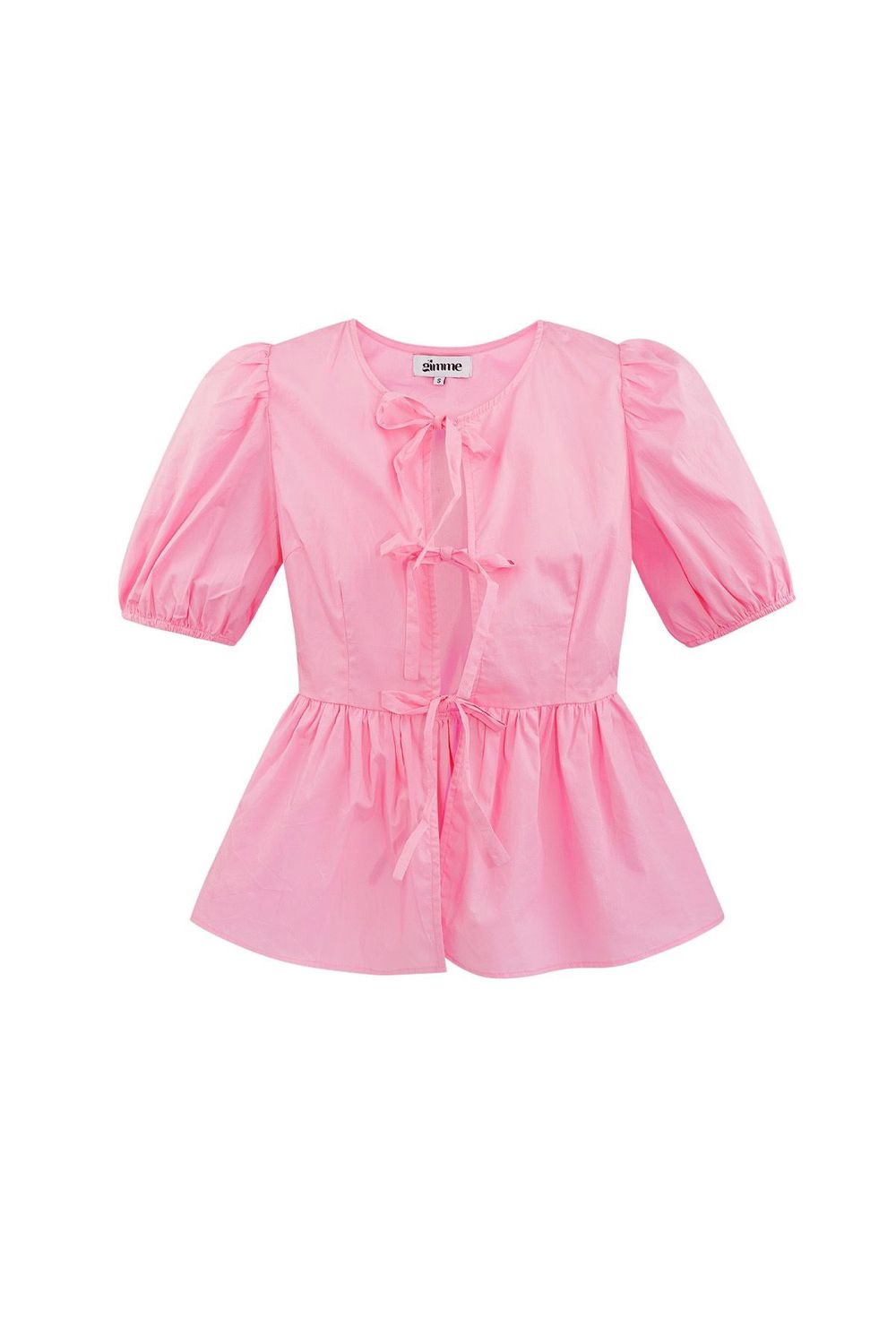 Blouse met strik roze maat S