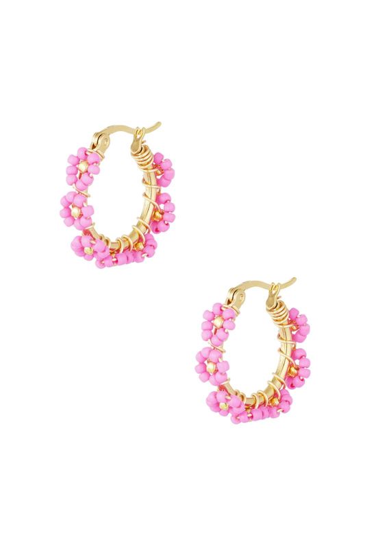 Oorbel cirkel roze