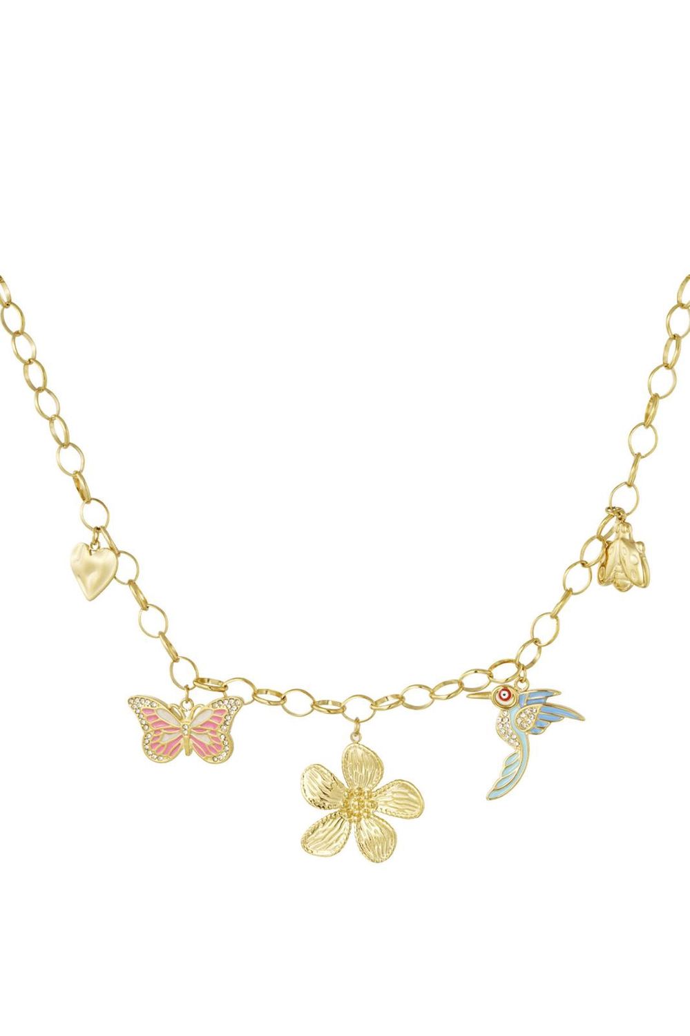 Ketting bedel wild floral goud