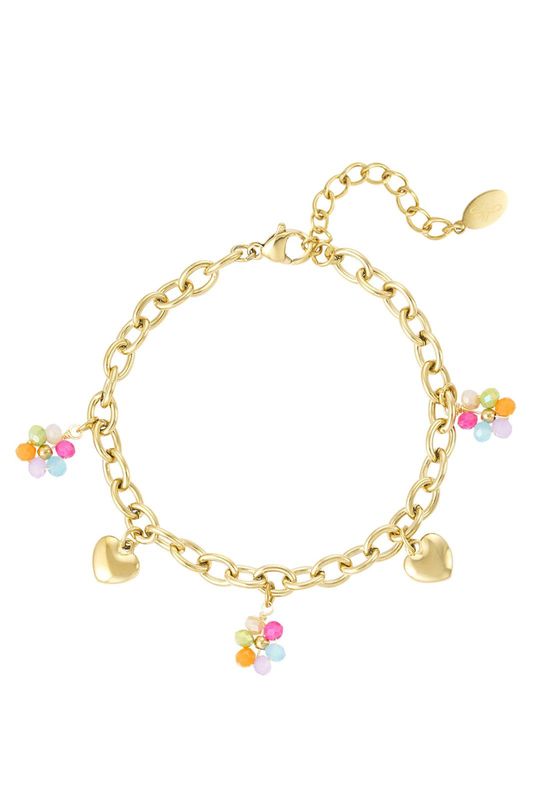 Armband met gekleurde bedels