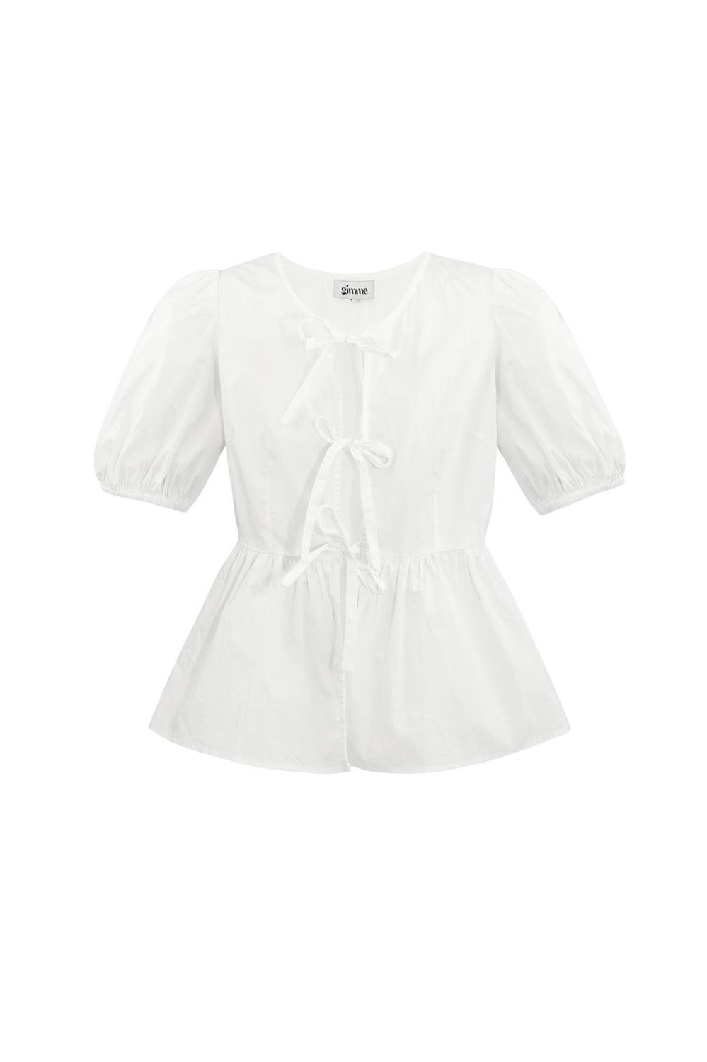 Blouse met strik wit  maat S