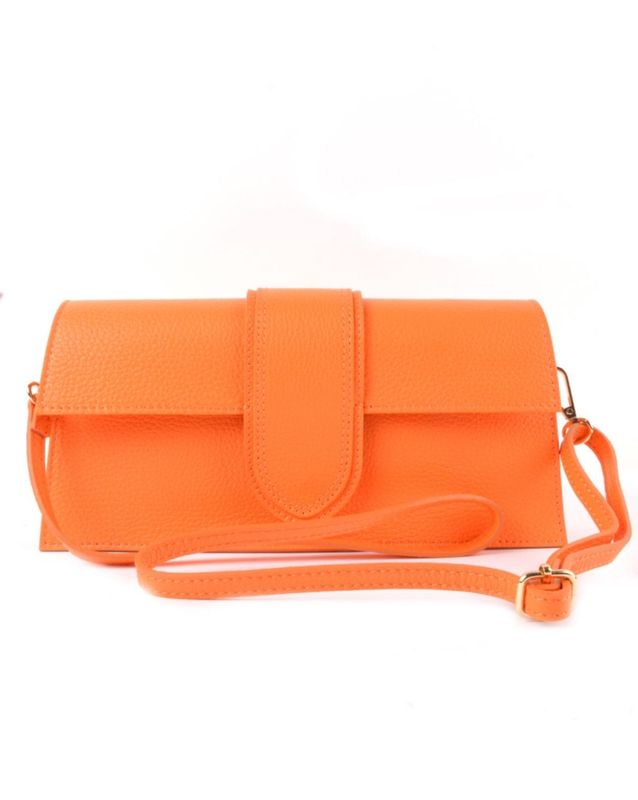 Handtas oranje leer