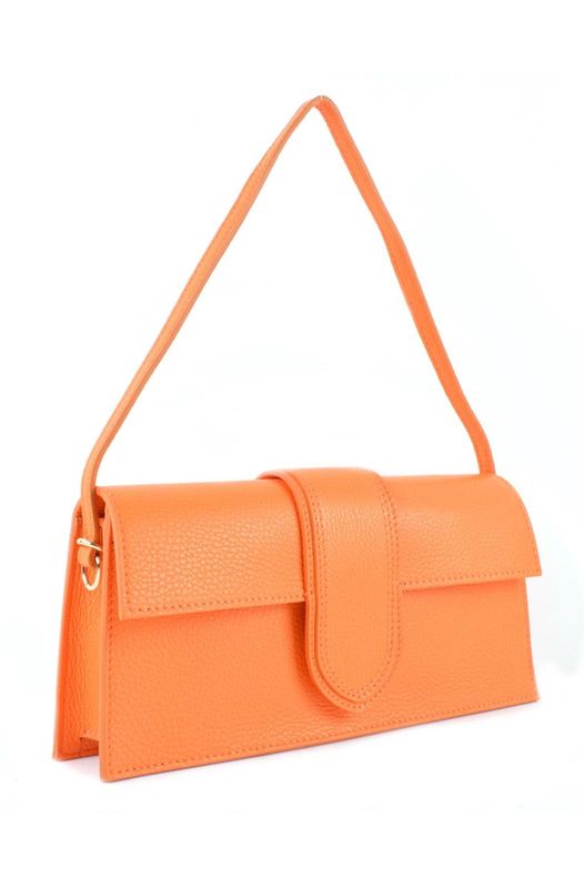 Handtas oranje leer